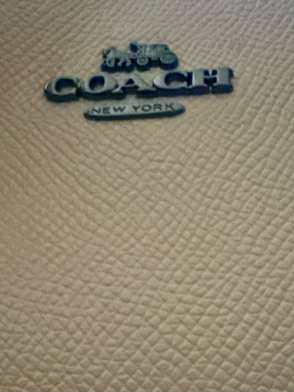 Coach Pebbled Leather Tote in Beige with Pink Scarf Accent and Dog Charm 2018 - Picture 3 of 9